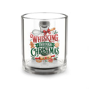 Christmas Glass Mug 10 oz Glass Mug — "Whisking Through Christmas" Holiday Baking Coffee Cup