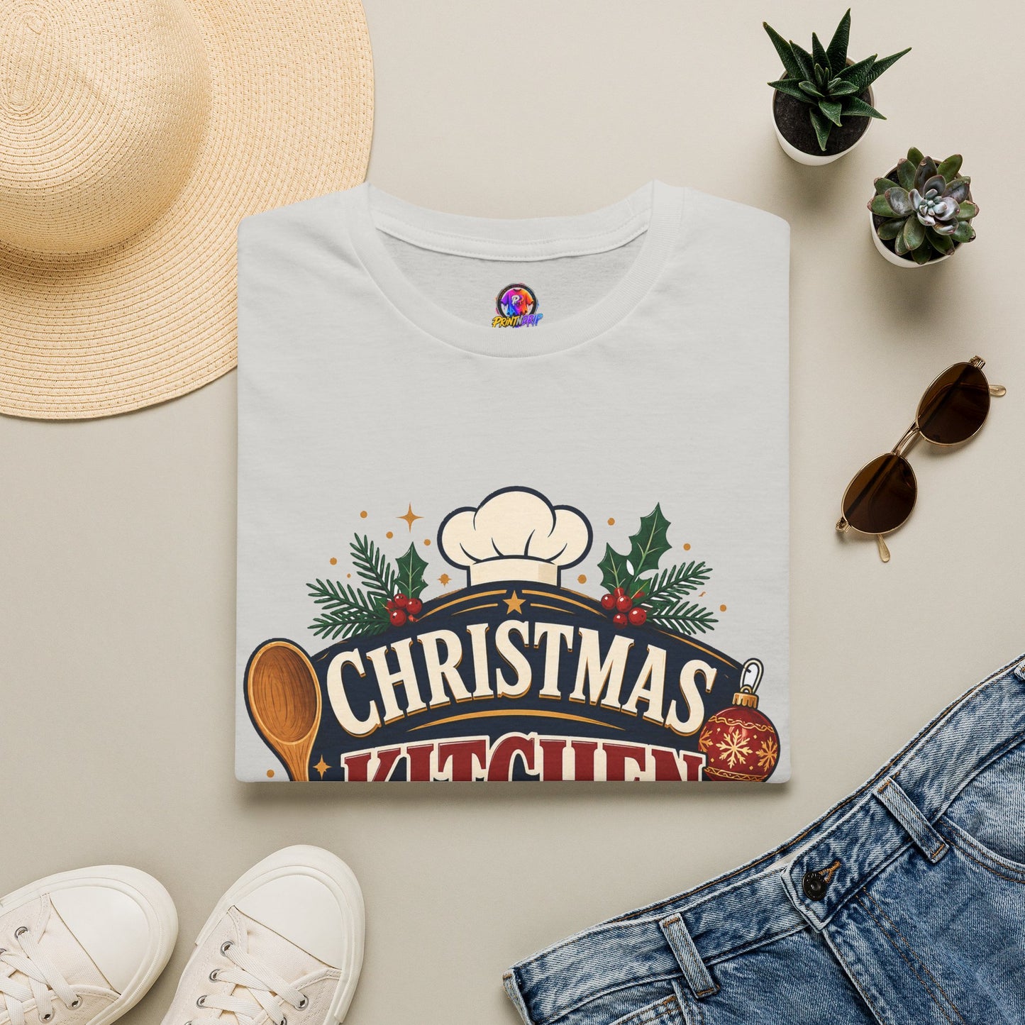 Christmas Kitchen Captain T-Shirt — Festive Holiday Cooking Tee