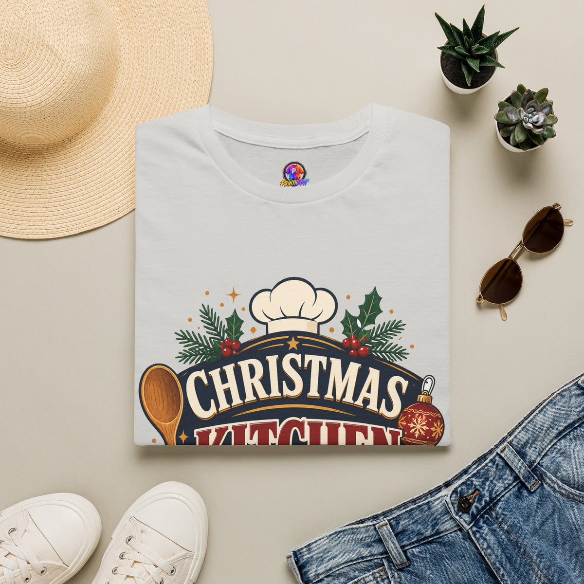 Christmas Kitchen Captain T-Shirt — Festive Holiday Cooking Tee