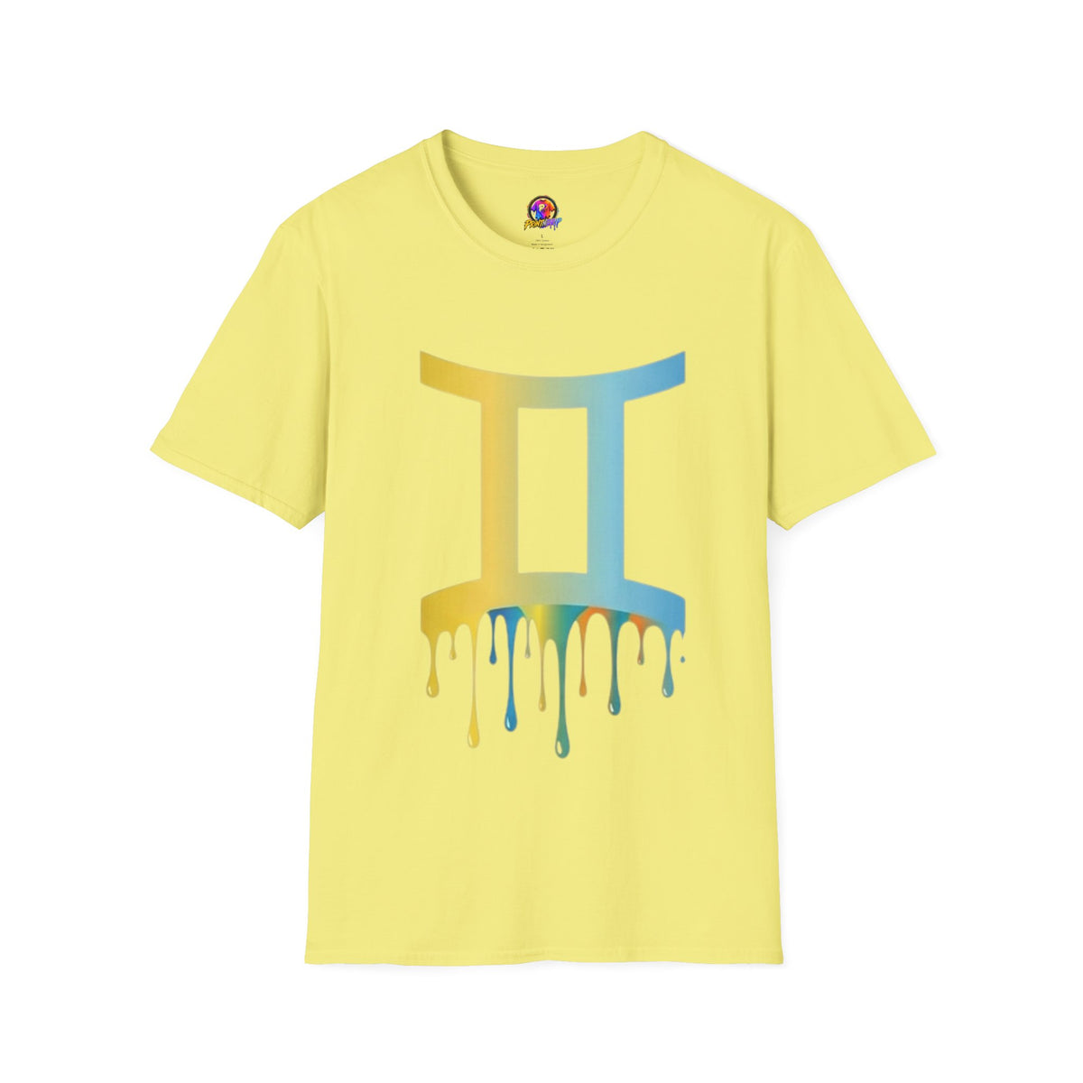 Gemini Drip Zodiac T-Shirt — Rainbow Gemini Symbol Tee