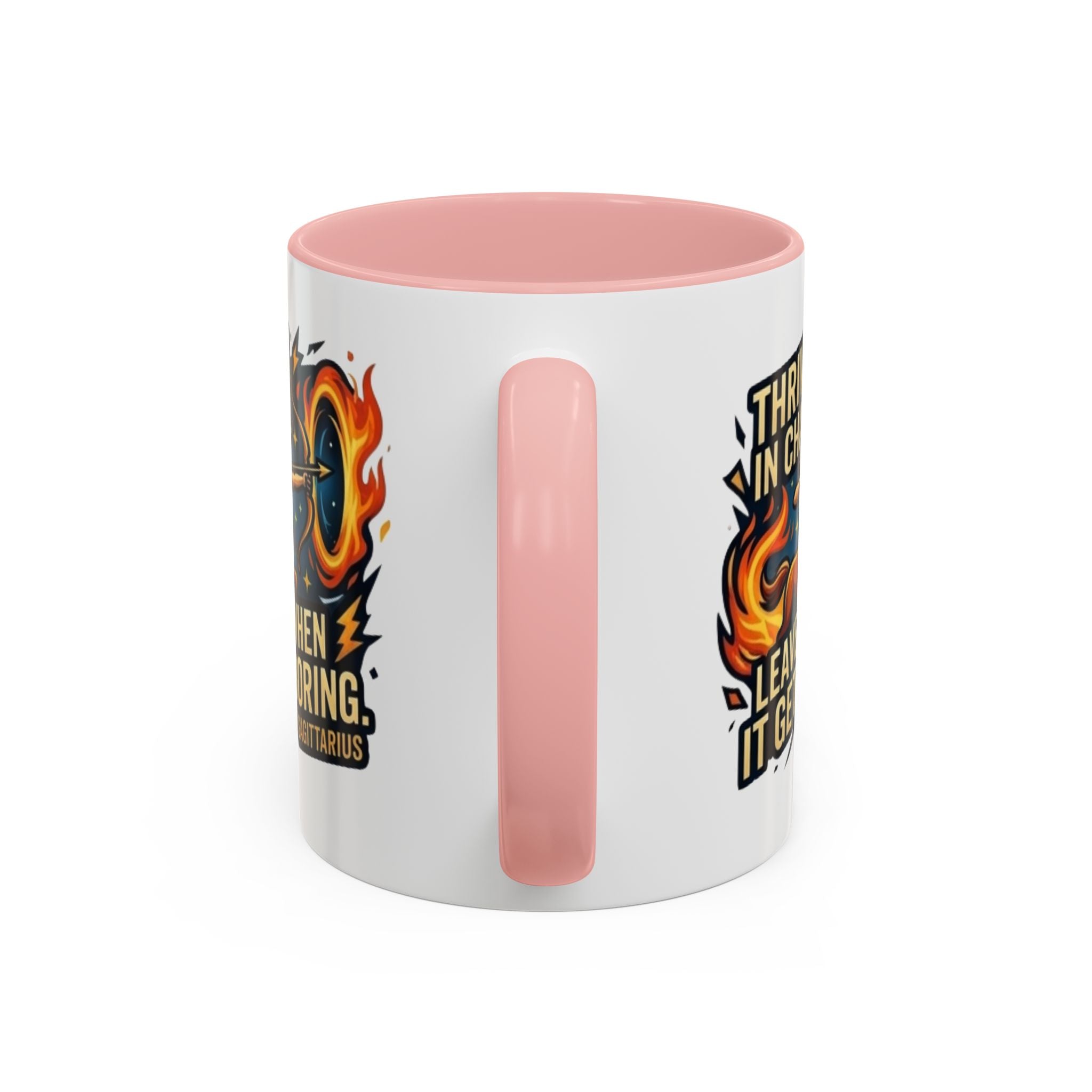 Sagittarius Coffee Mug – "Thrives in Chaos, Leaves When It Gets Boring" Accent Mug