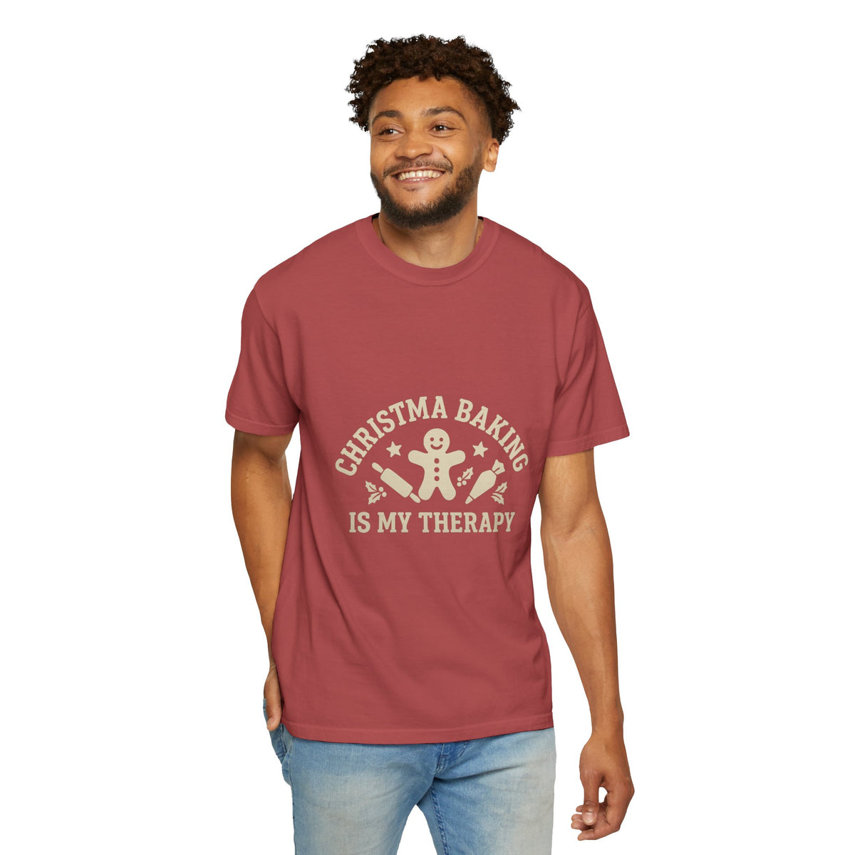 Christmas Baking T-Shirt — "Christmas Baking Is My Therapy" Gingerbread Holiday Tee- Trending Now - October 2026