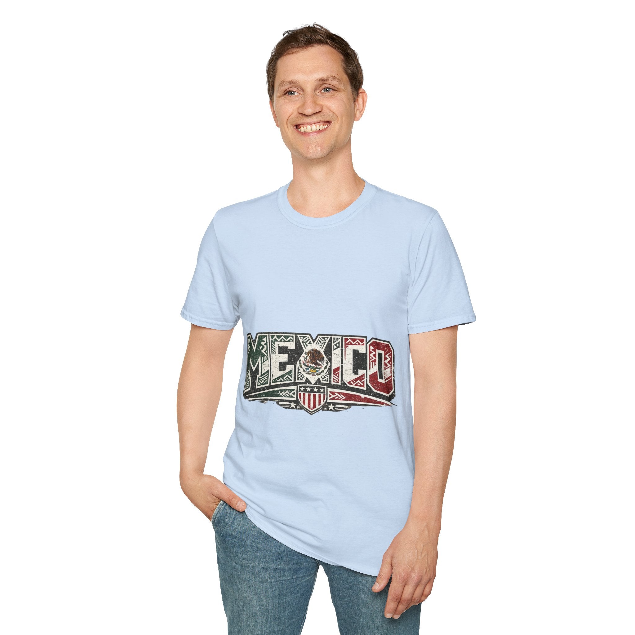 Mexico Pride Graphic T-Shirt — Retro Mexican Flag Design