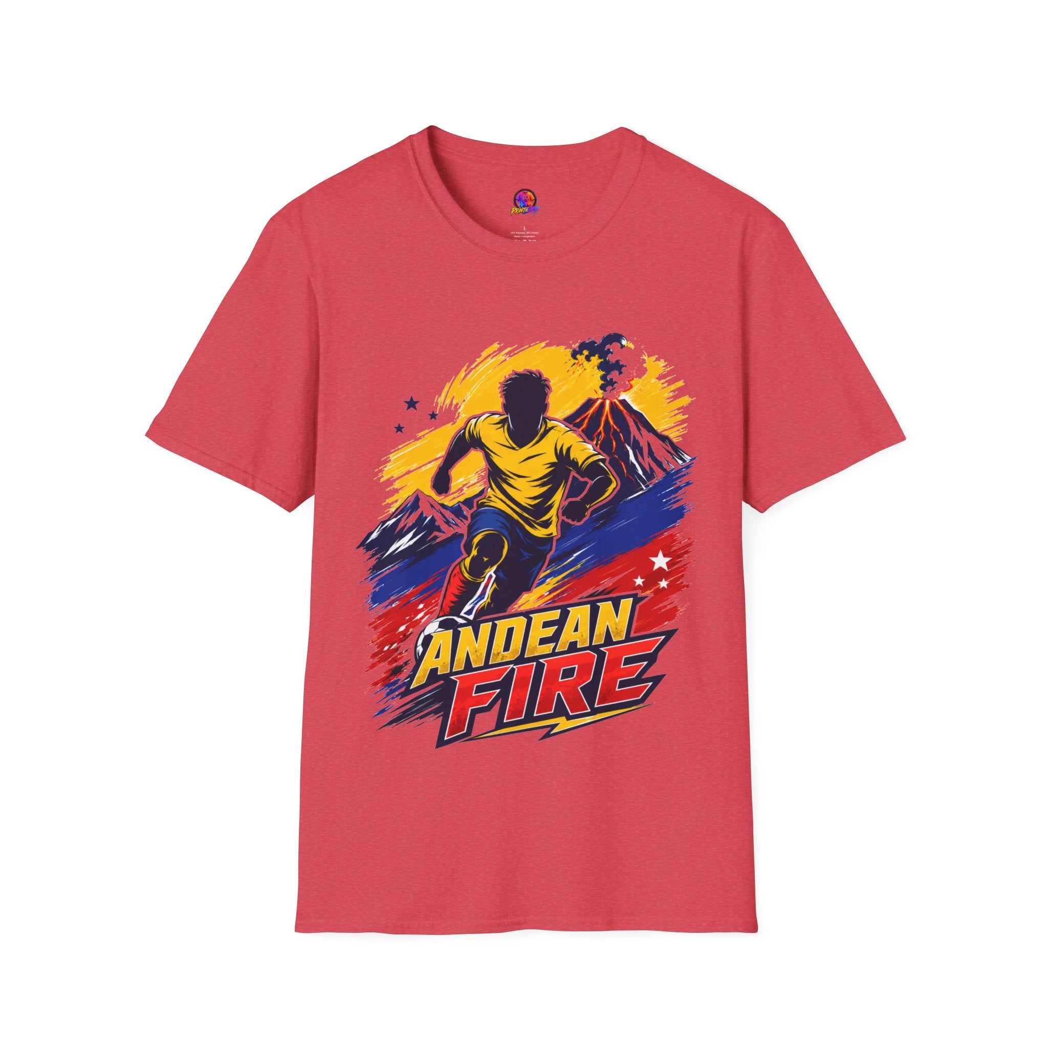 Ecuador Andean Fire Running T‑Shirt — Volcano Trail Runner Graphic Tee