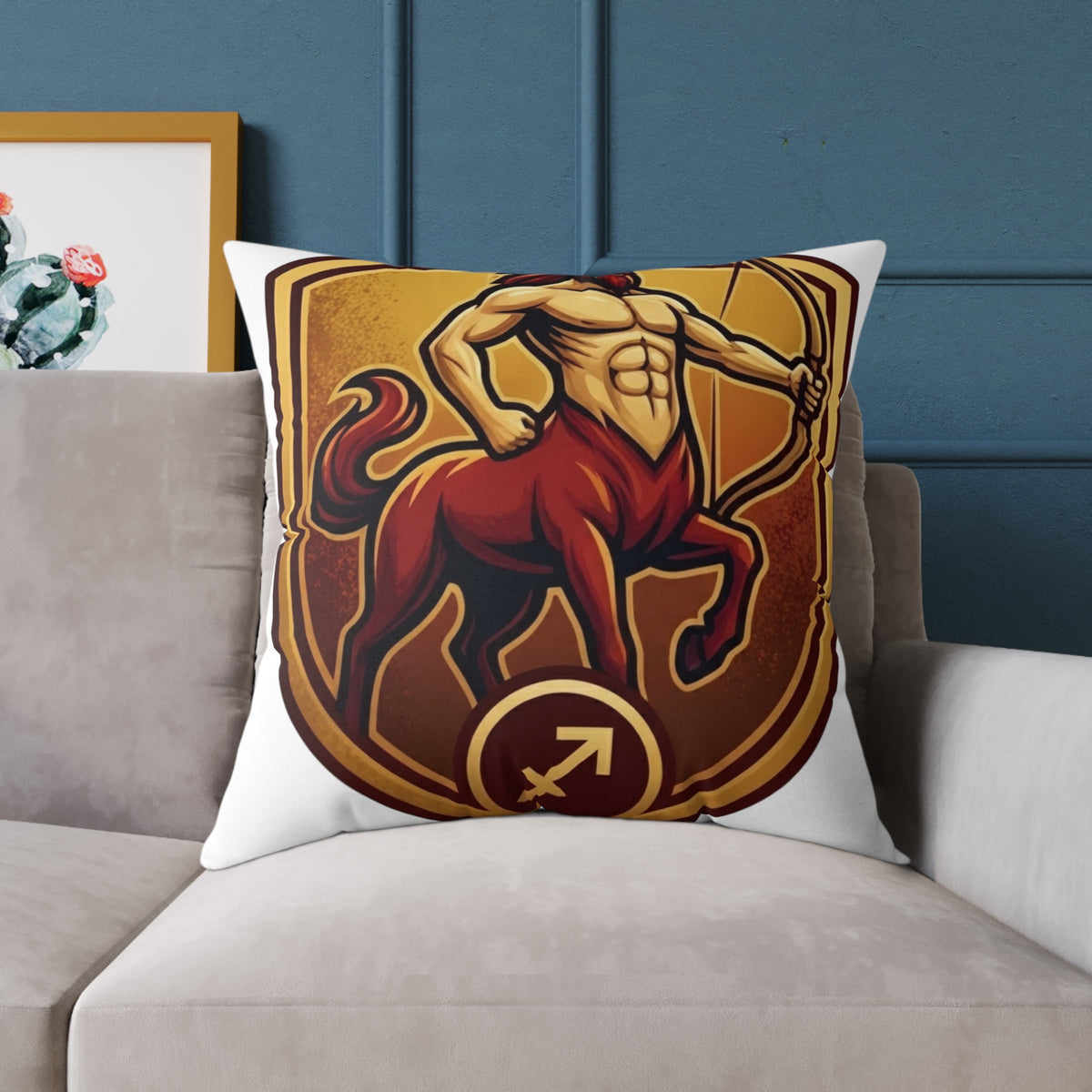 Sagittarius Zodiac Archer Arrow  Square Poly Canvas Pillow