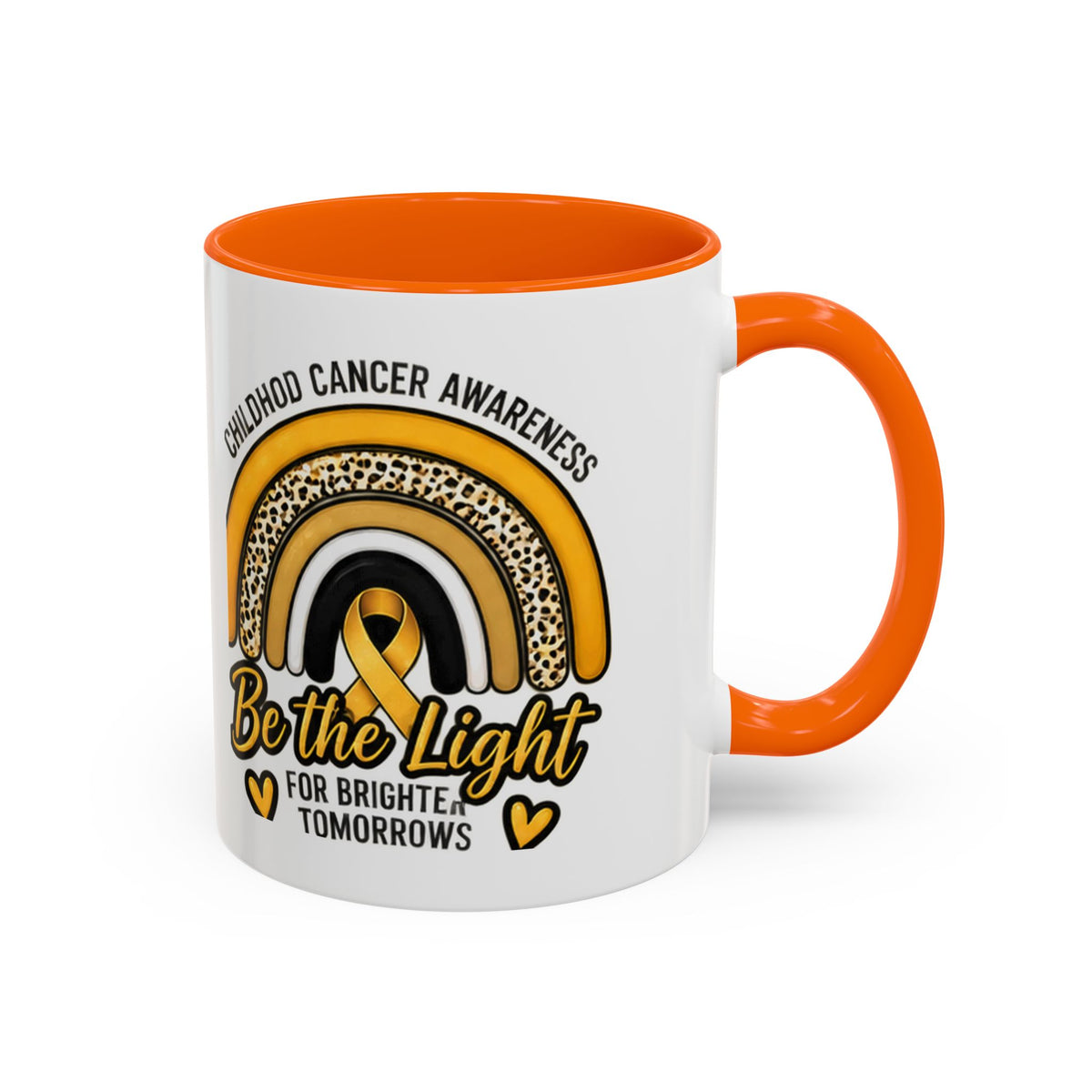 Childhood Cancer Awareness Accent Coffee Mug — "Be the Light" 11/15oz