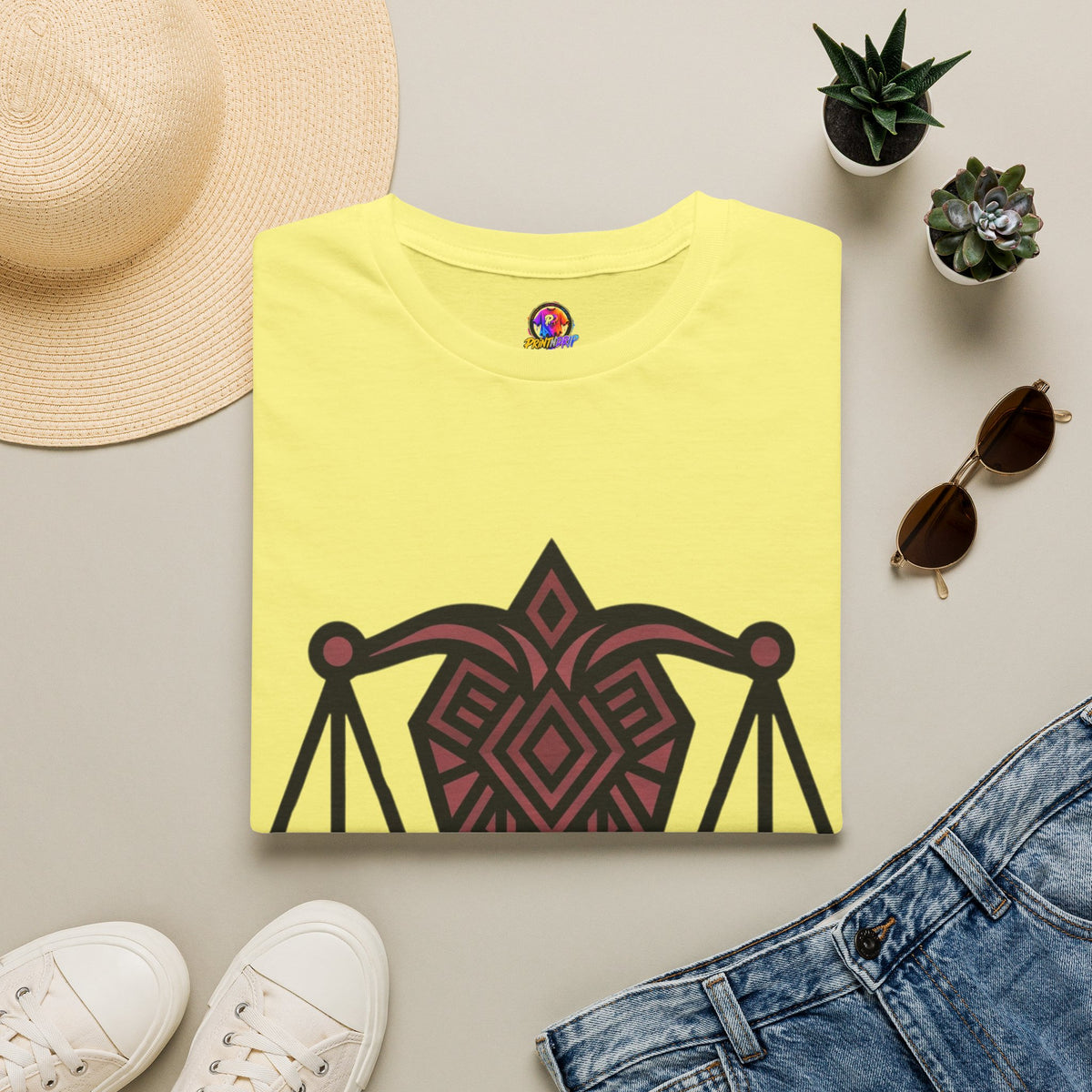 Libra Scales Graphic T‑Shirt — Tribal Zodiac Balance Design