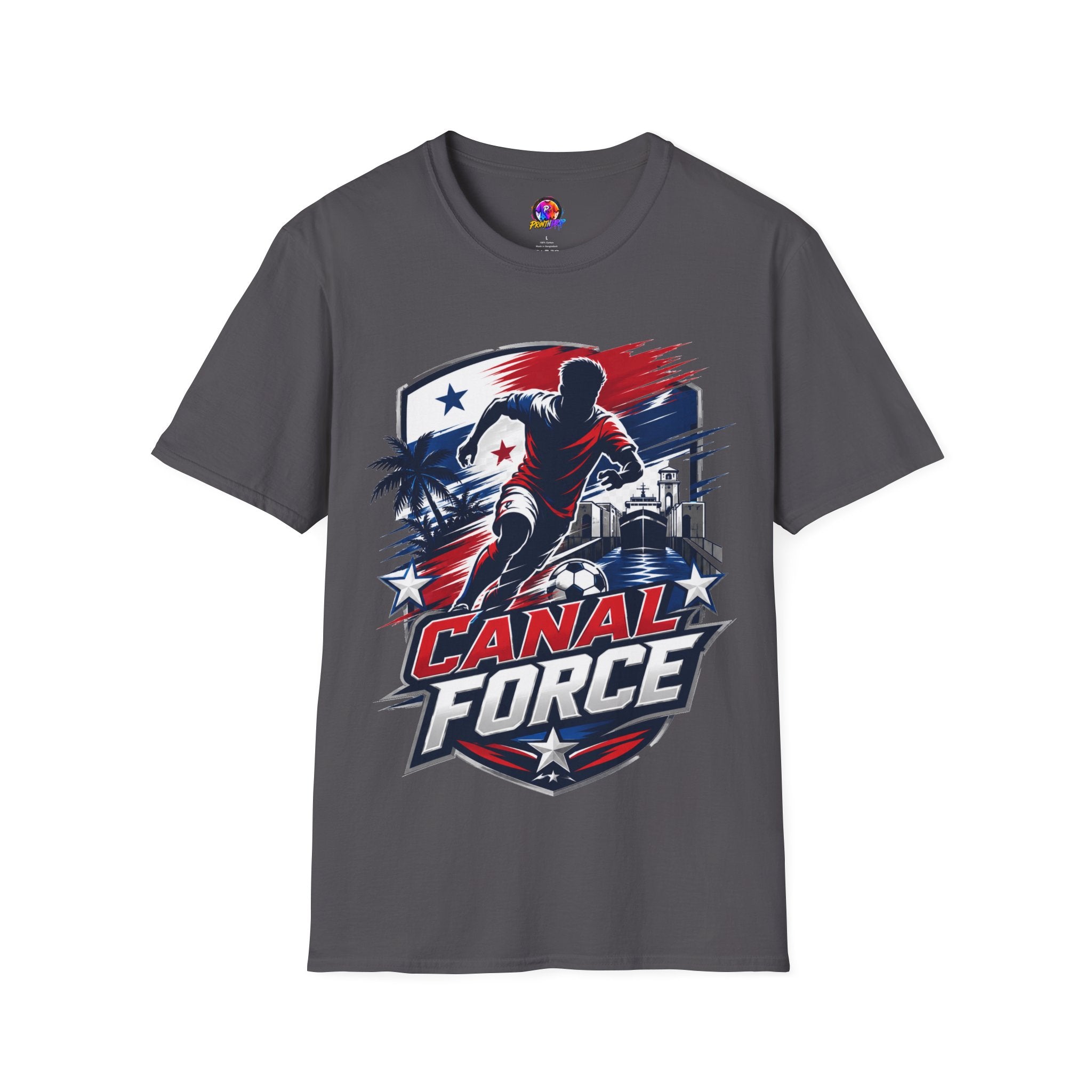 Canal Force Soccer T-Shirt - Patriotic Player Graphic Tee - Panama Shirt