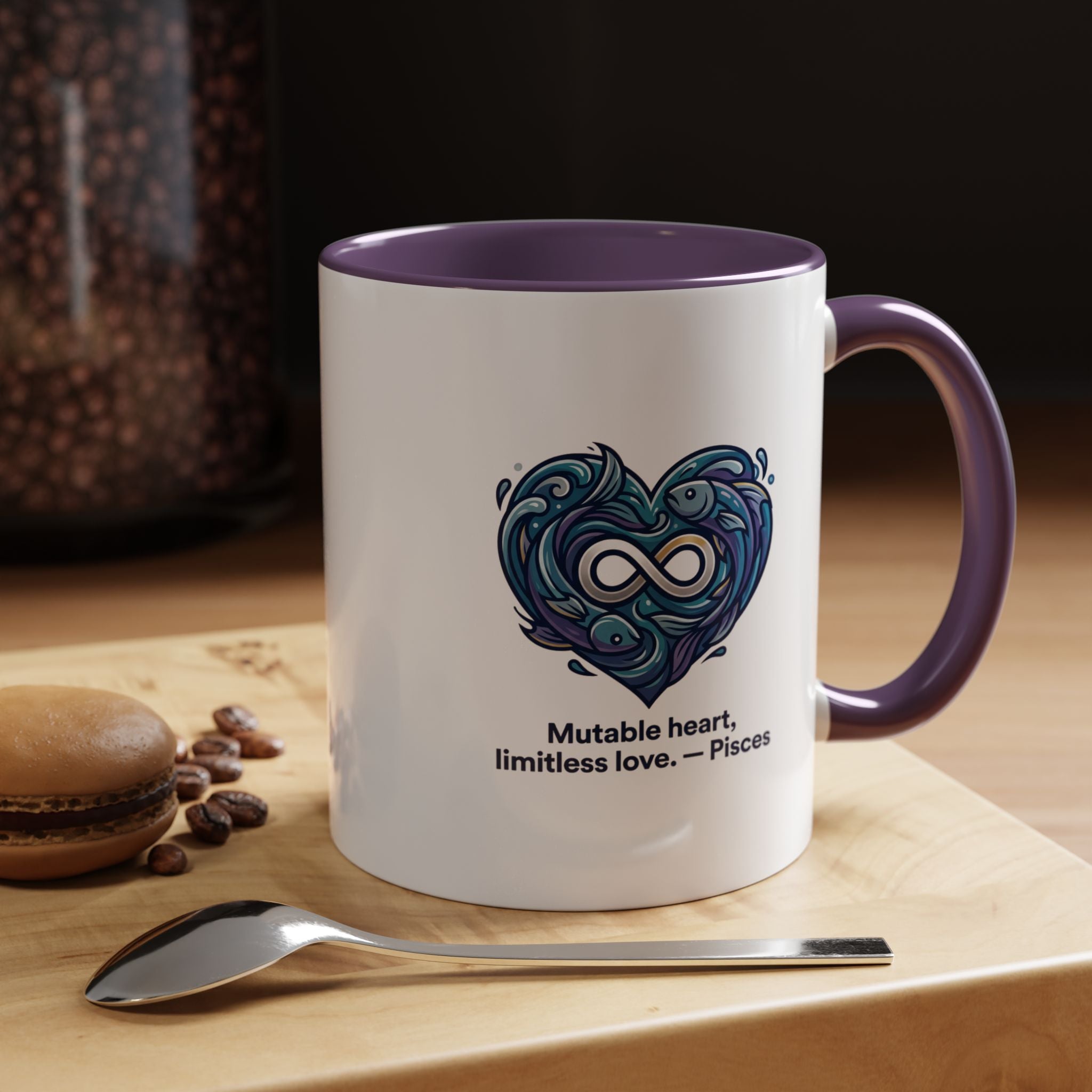 Pisces Heart Coffee Mug — "Mutable heart, limitless love" Zodiac Gift