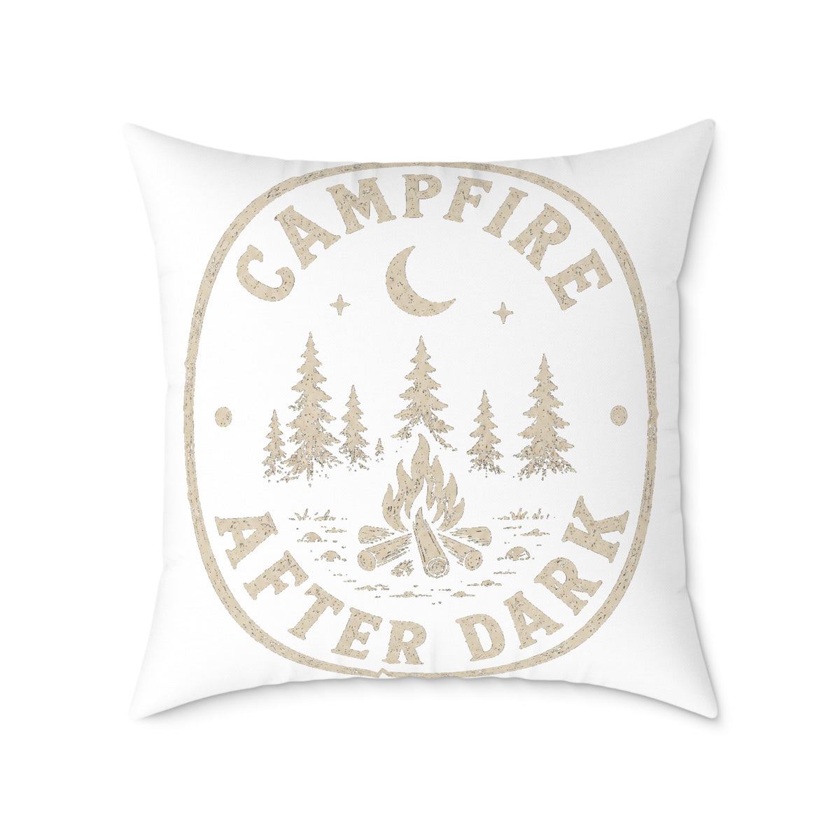 Campfire After Dark Decorative Pillow Milo Bailey Dog Dad Mom— Outdoor-Inspired Square Throw Pillow