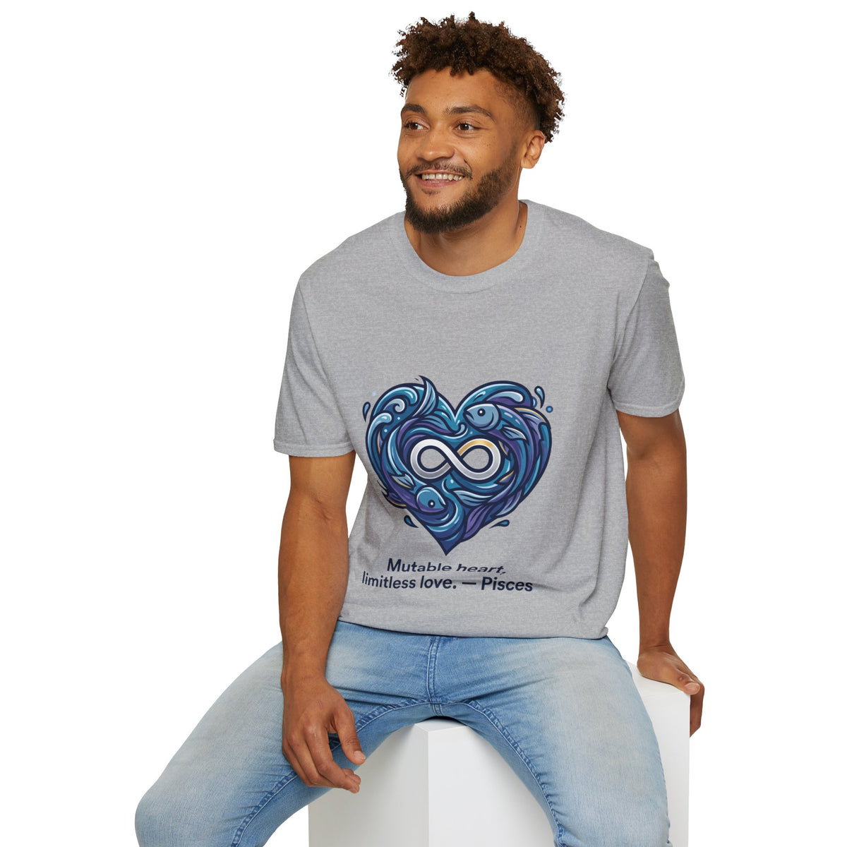 Pisces Infinity Heart T‑Shirt — Zodiac Ocean Love Tee