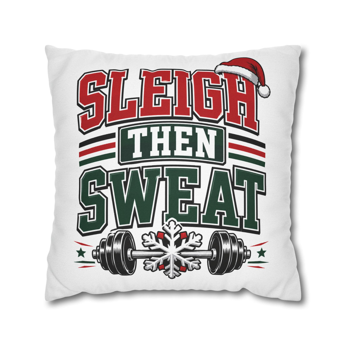 Sleigh Then Sweat Holiday Gym Pillowcase Modern Day Christmas