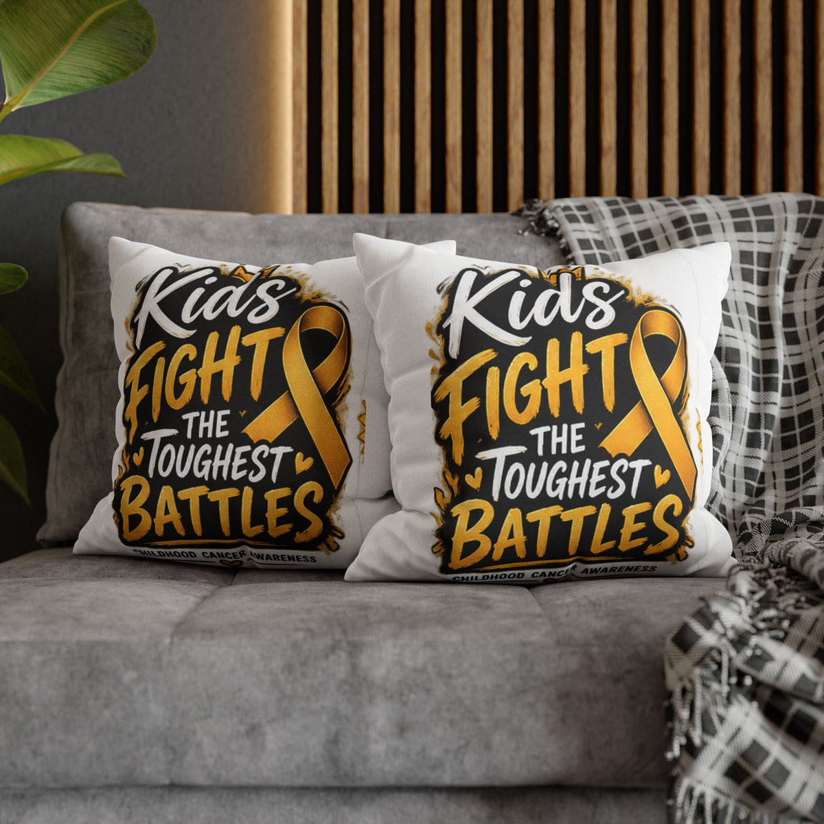 Kids Fight the Toughest Battles Childhood Cancer Awareness Pillowcase