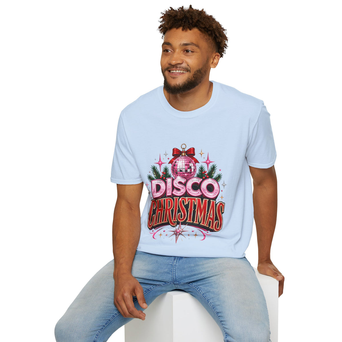 Disco Christmas T-Shirt — Retro Glitter Ornament Holiday Tee