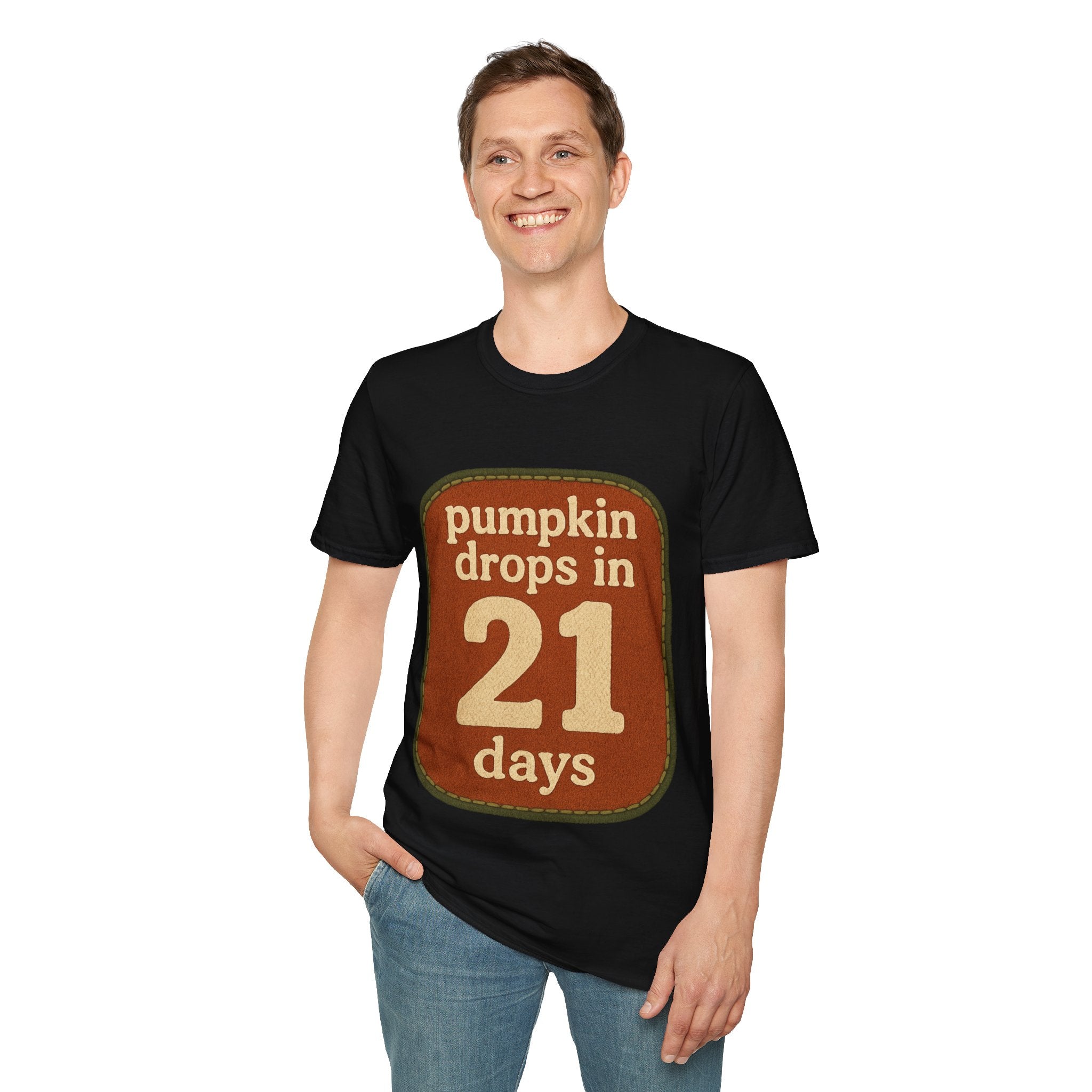 Pumpkin Drops in 21 Days T-Shirt — Fall Countdown Halloween Tee- Trending Now - September 2026