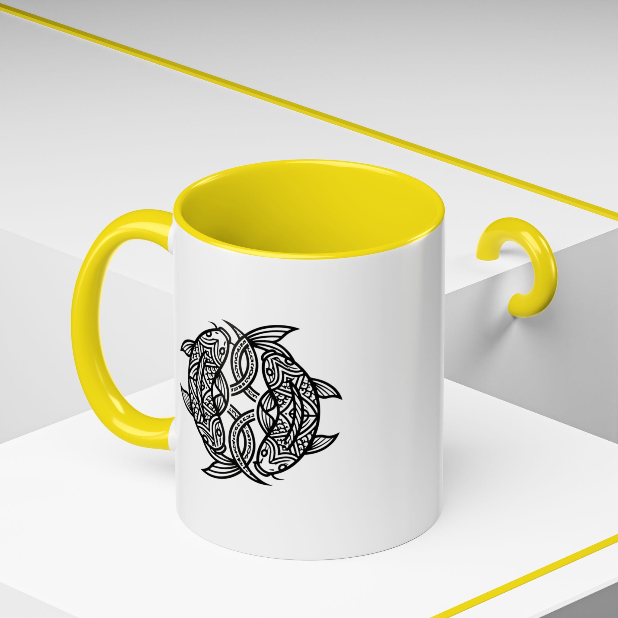 Celtic Knot Dolphin Coffee Mug — Black Accent Ceramic Mug