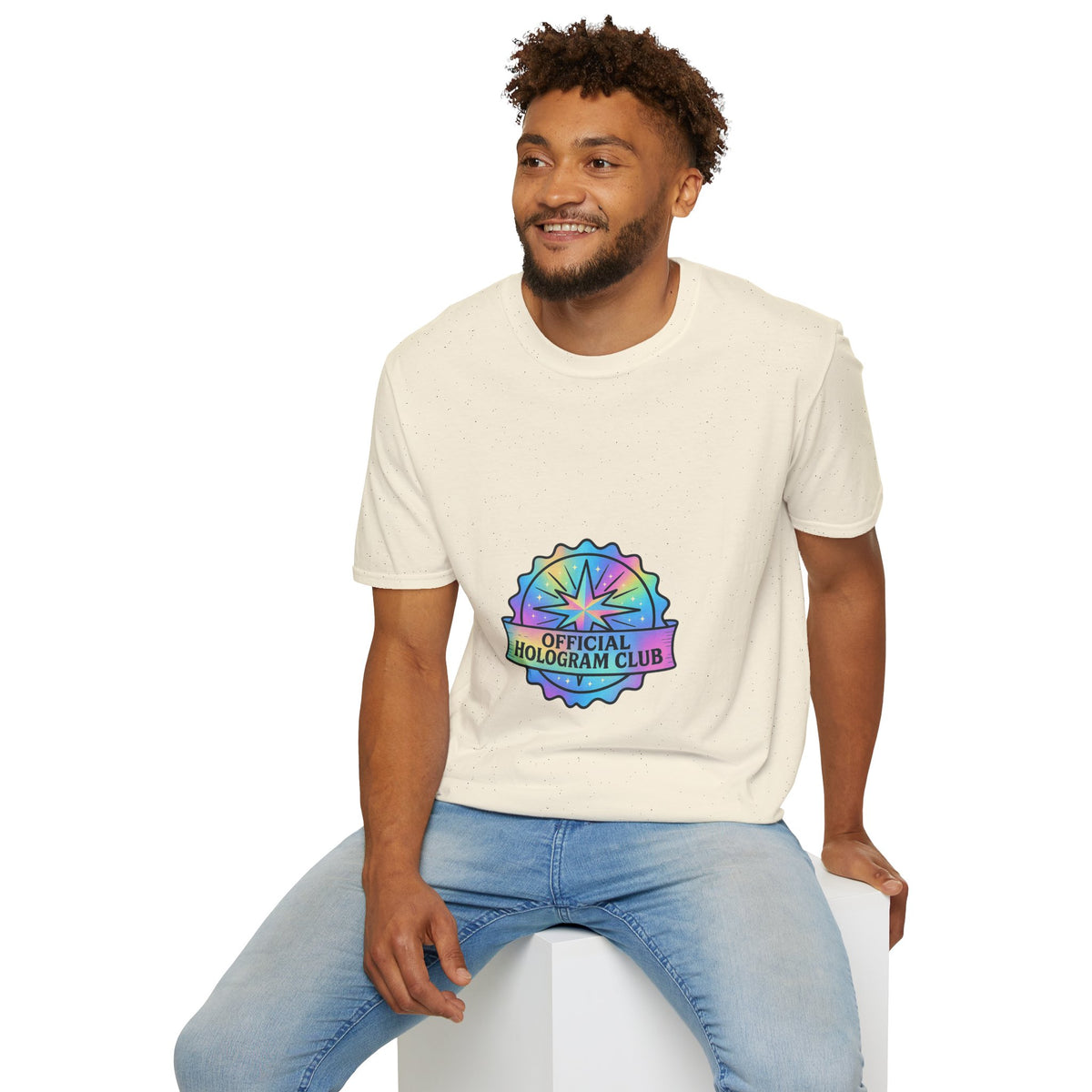 Official Hologram Club Rainbow Holographic T-Shirt - Trending Now - October 2026