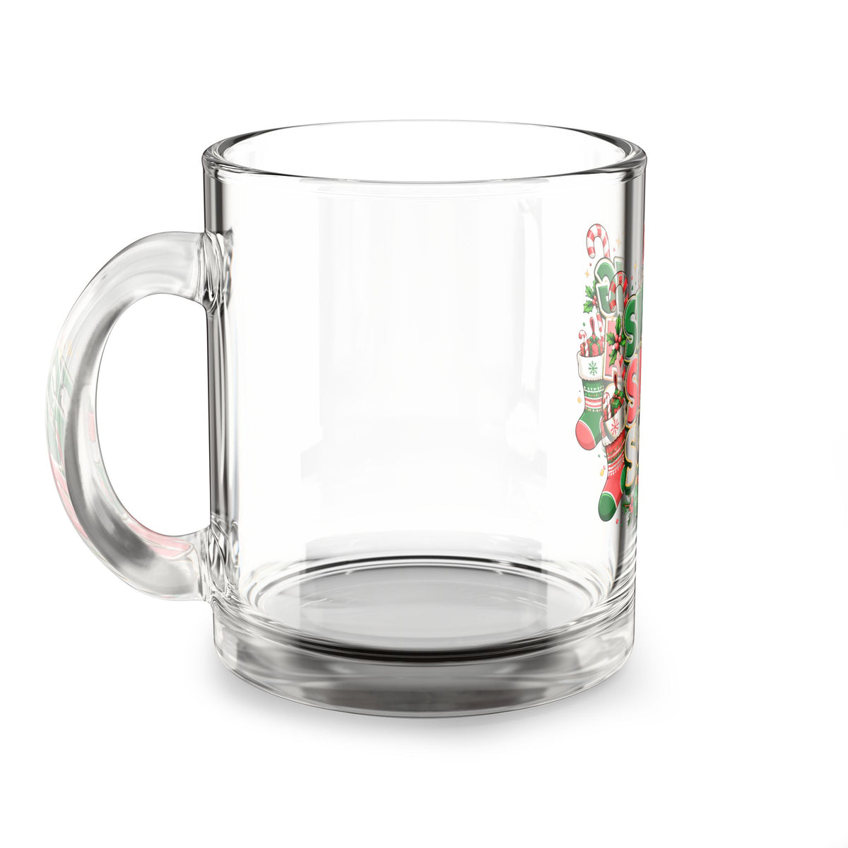 Christmas Glass Mug 10 oz Sibling Santa Squad Glass Mug — 10oz Christmas Holiday Coffee Cup