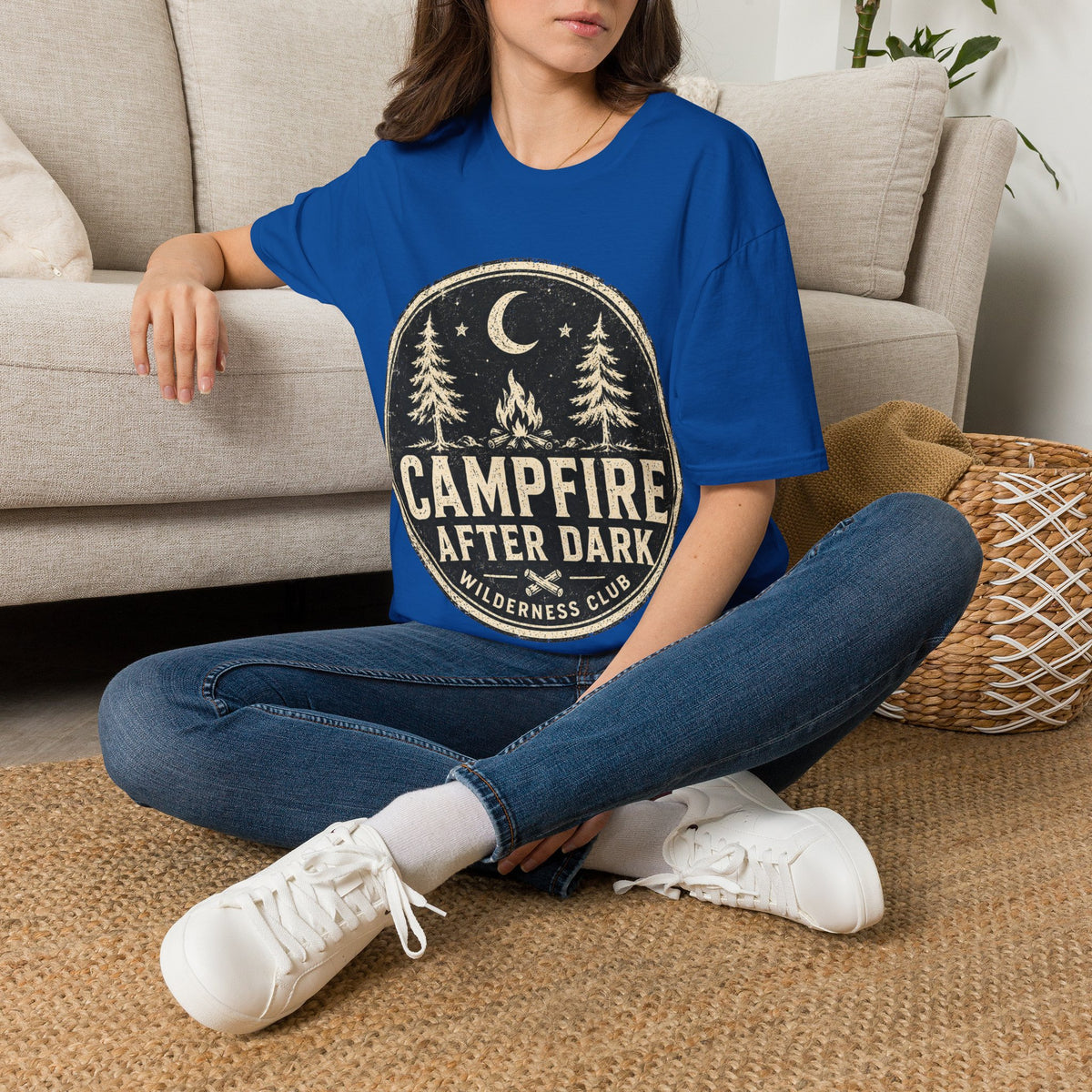 Campfire After Dark Tee — Vintage Wilderness Camping T-Shirt