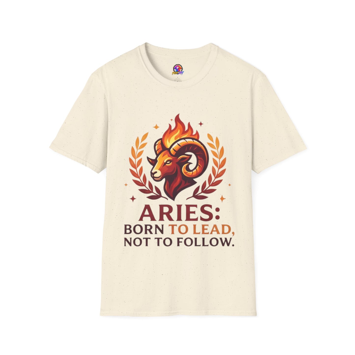 Aries Zodiac T-Shirt — "Born to Lead Not to Follow" Ram Graphic