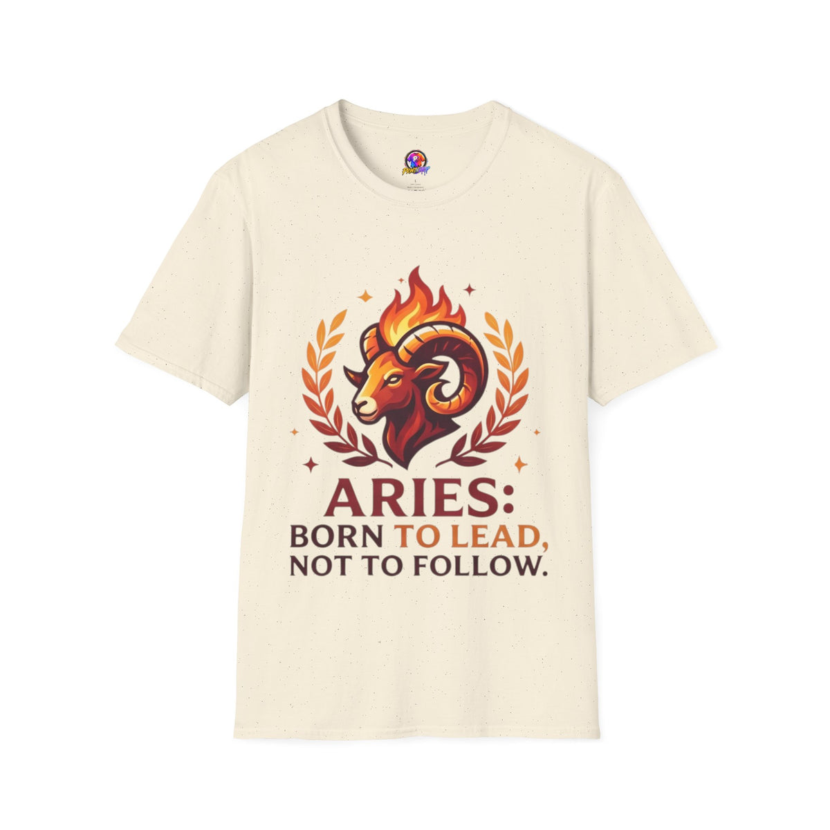 Aries Zodiac T-Shirt — "Born to Lead Not to Follow" Ram Graphic