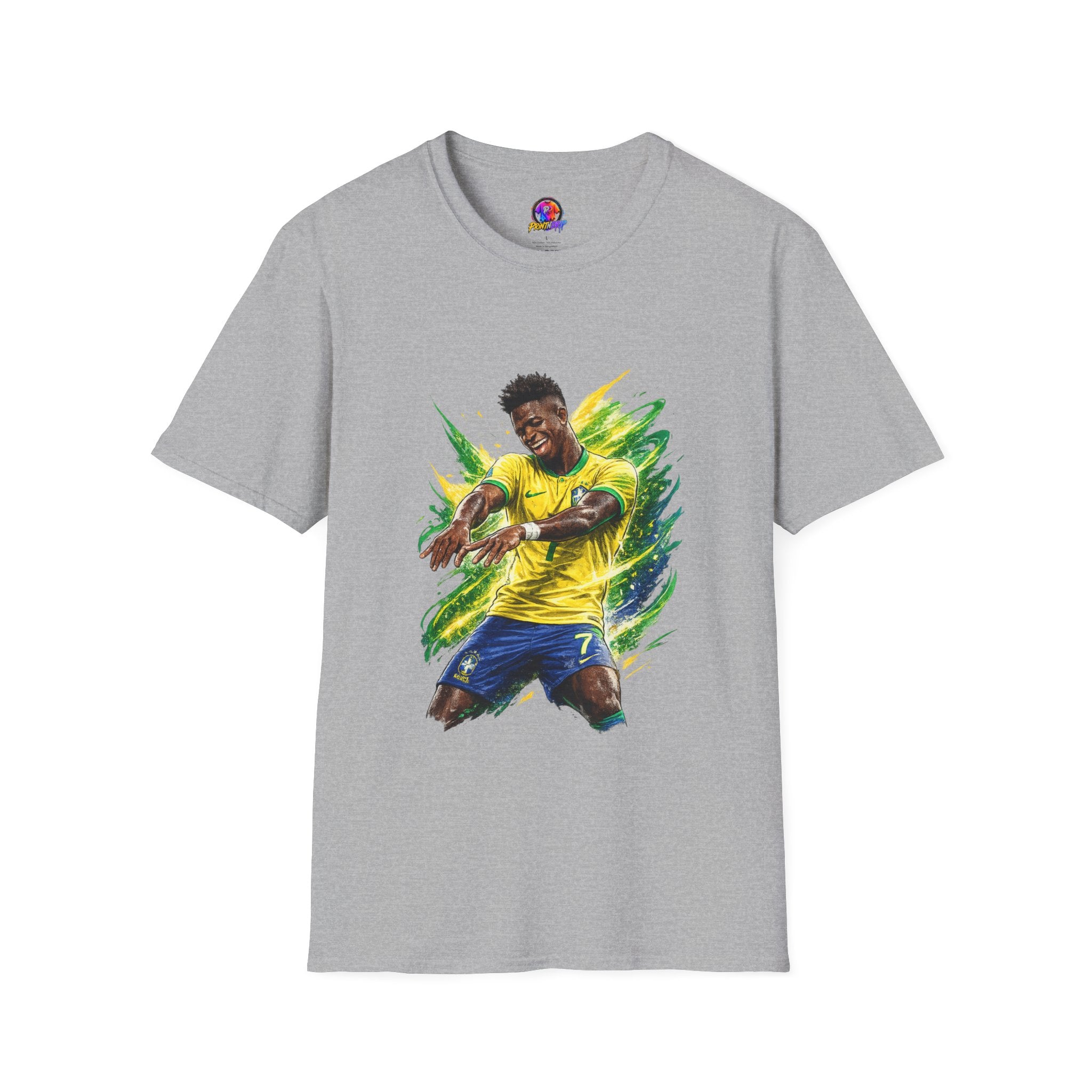 Brazil  Soccer Celebration T-Shirt — Brazilian Football Player Artwork