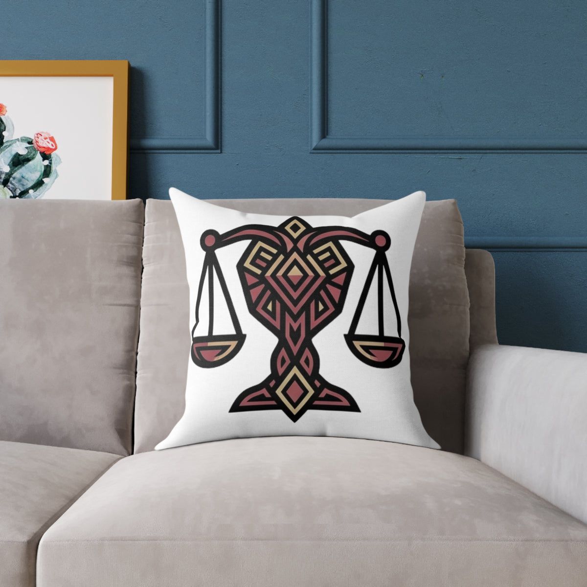 Libra Zodiac Balance Pillow Square Poly Canvas Pillow