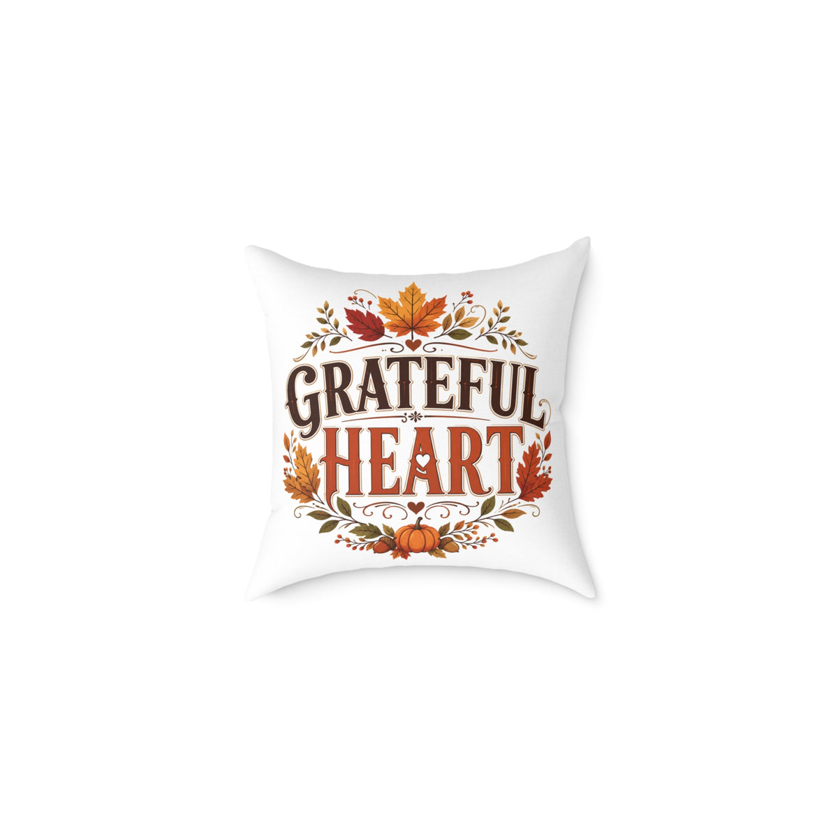 Thanksgiving Grateful Heart Fall Pillow — Thanksgiving Autumn Decorative Throw Pillow