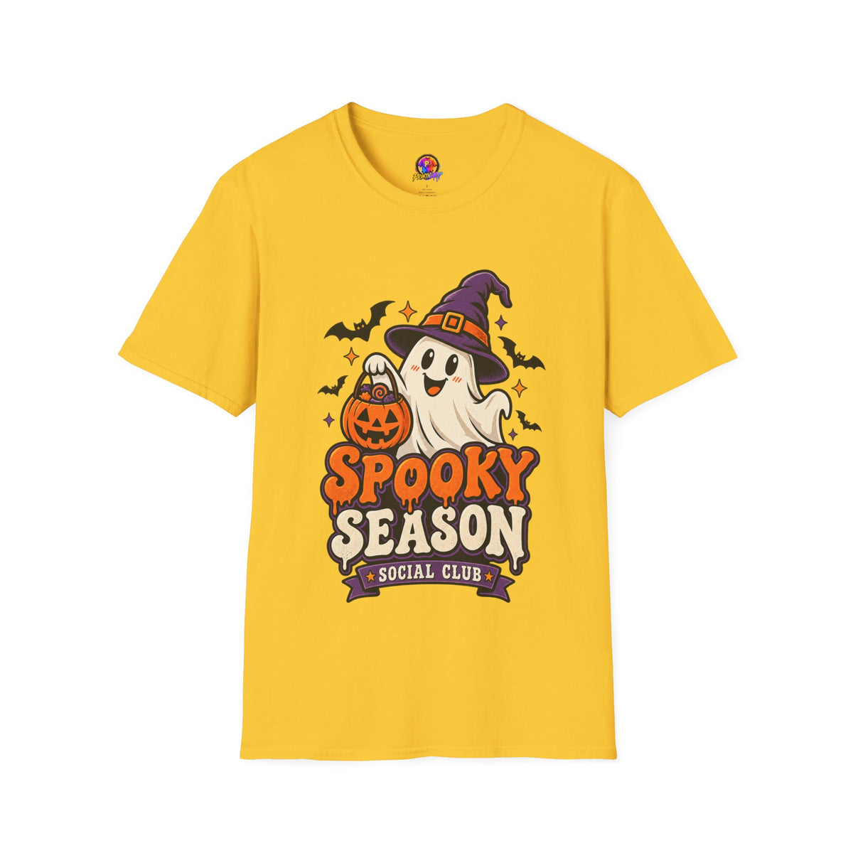 Spooky Season T-Shirt — Cute Ghost Halloween Tee ("Spooky Season Social Club")