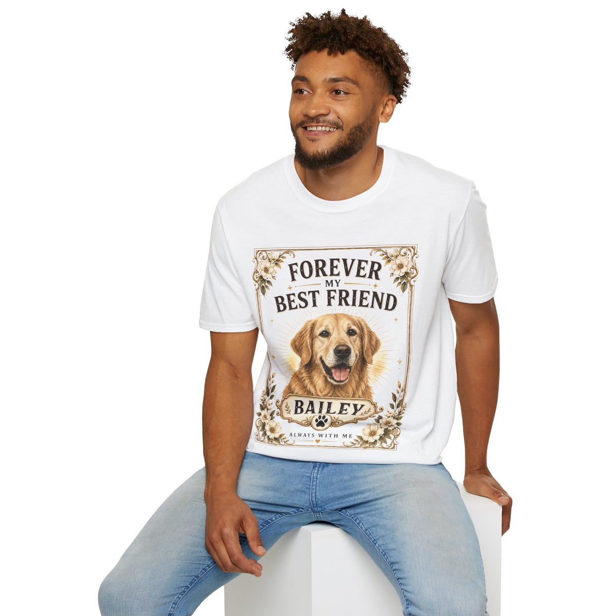 Forever My Best Friend Dog T-Shirt — Personalized Golden Retriever Tribute