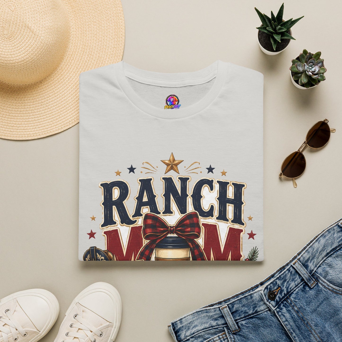 Ranch Mom Holiday Hustle T-Shirt — Festive Western Mom Tee