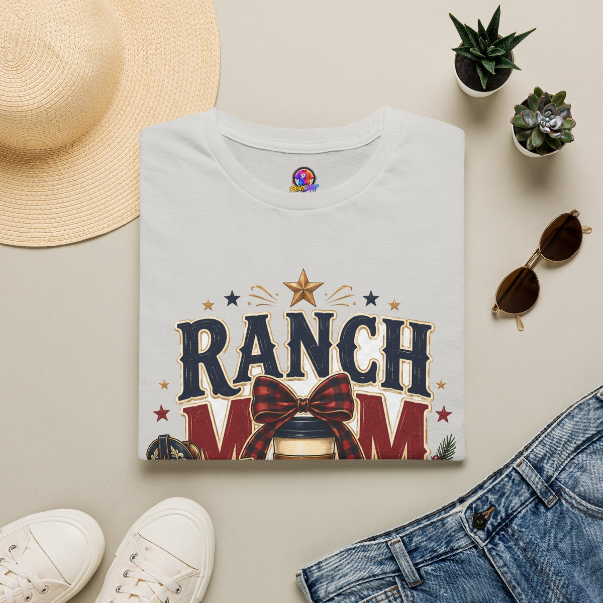Ranch Mom Holiday Hustle T-Shirt — Festive Western Mom Tee