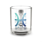 Pisces Drip Glass Mug — 10 oz Zodiac Coffee Cup