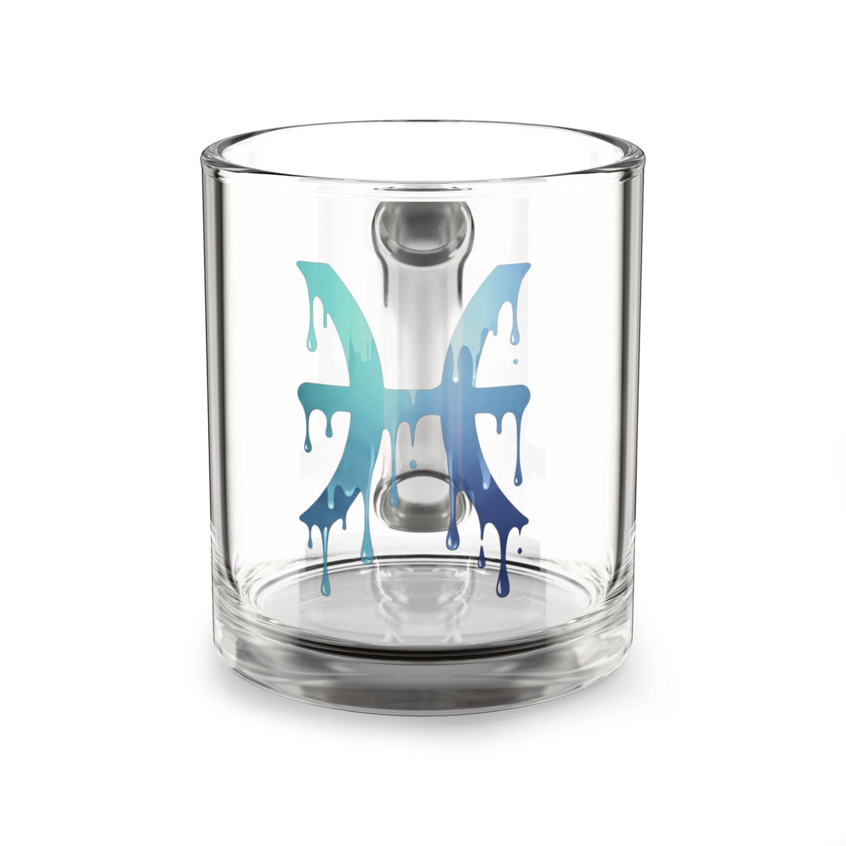Pisces Drip Glass Mug — 10 oz Zodiac Coffee Cup