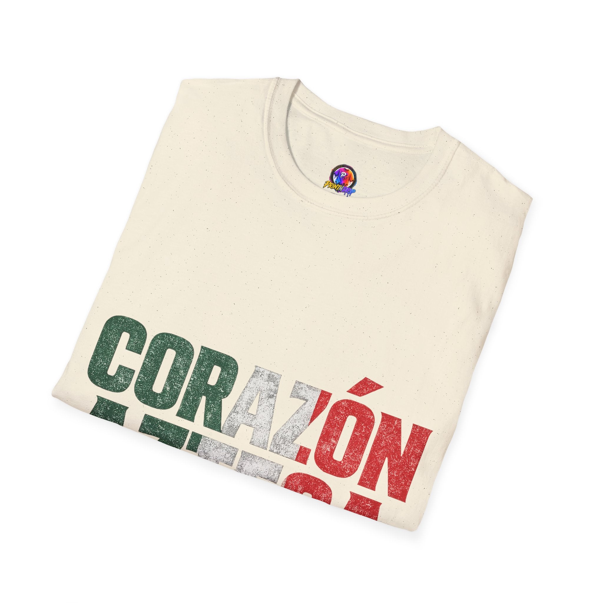 Mexico Corazón Azteca T-Shirt — Mexican Pride Flag Text Tee