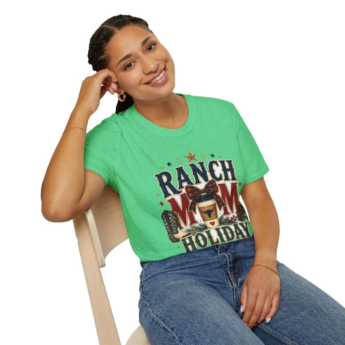 Ranch Mom Holiday Hustle T-Shirt — Festive Western Mom Tee