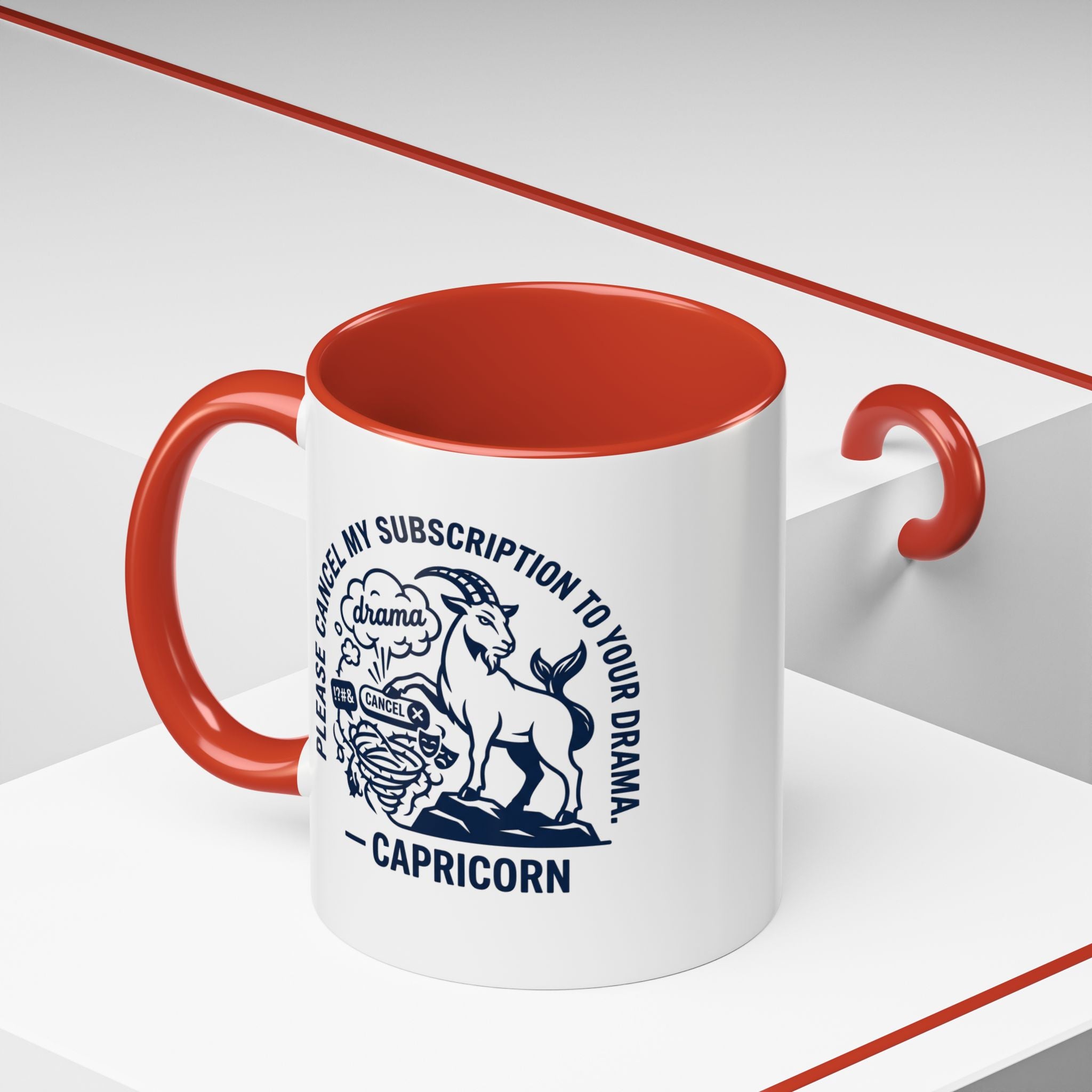 Capricorn Accent Coffee Mug – “Please Cancel My Subscription to Your Drama” Zodiac Gift