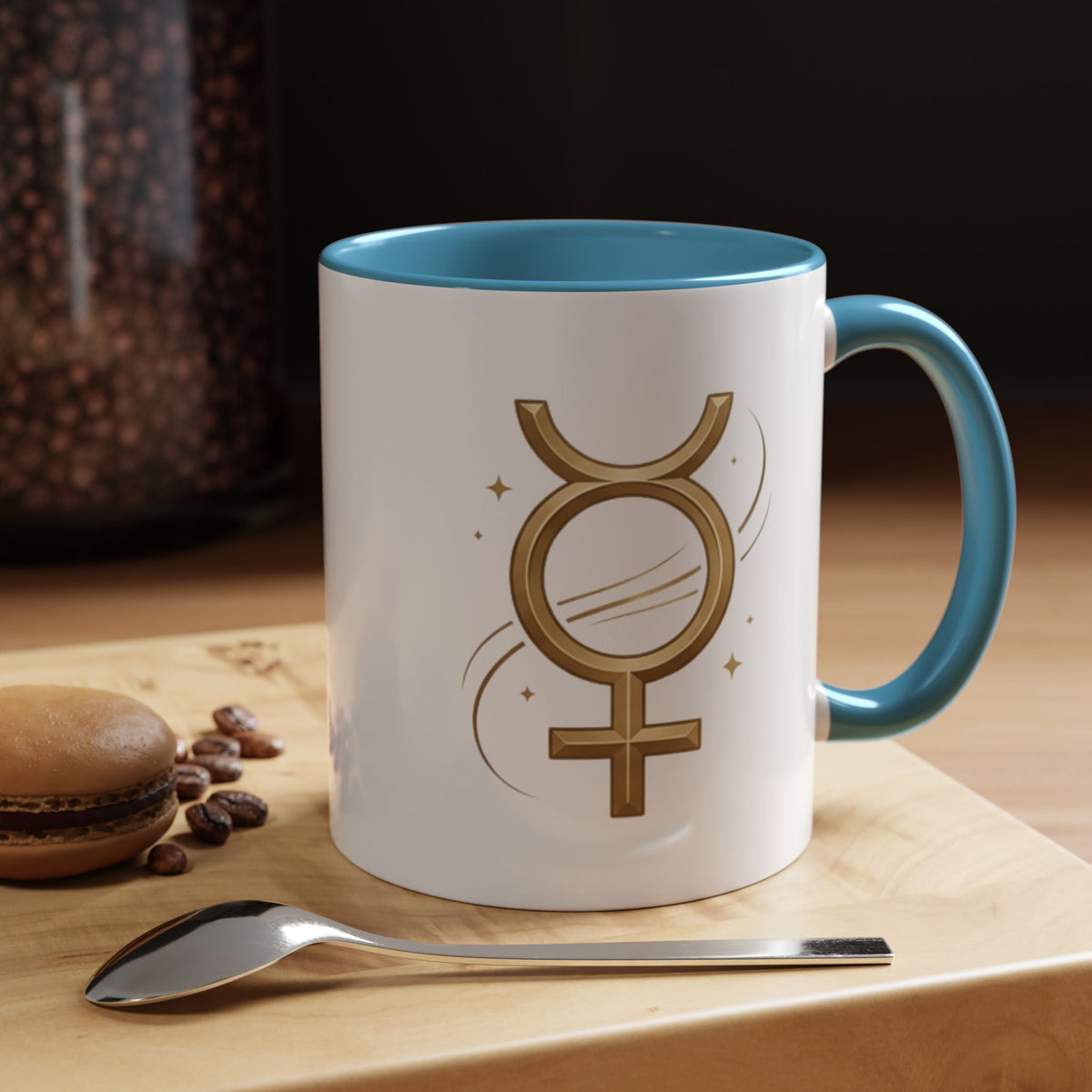 Virgo Zodiac Mercury Mug — Gold Zodiac Astrology Coffee Cup
