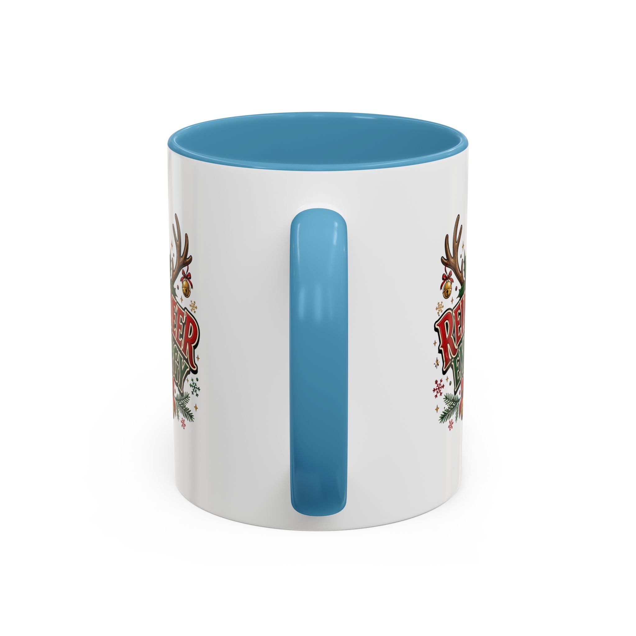 Reindeer Energy Coffee Mug – Holiday Christmas Antlers & Bells Accent Mug
