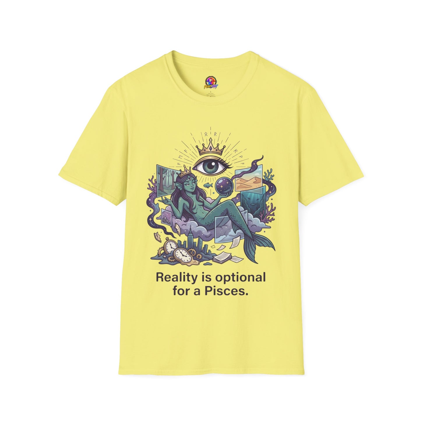Pisces Mystic Tee — "Reality is optional for a Pisces" Astrological Graphic T-Shirt