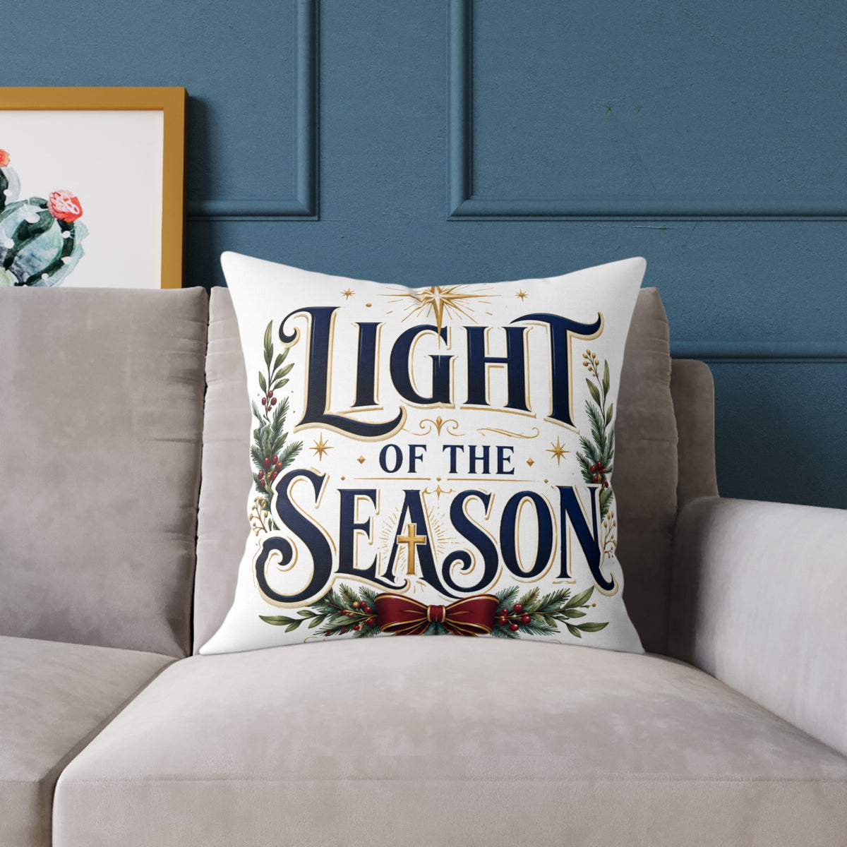 Christmas Light of the Season Holiday Throw Pillow - Christmas Decorative Cushion
