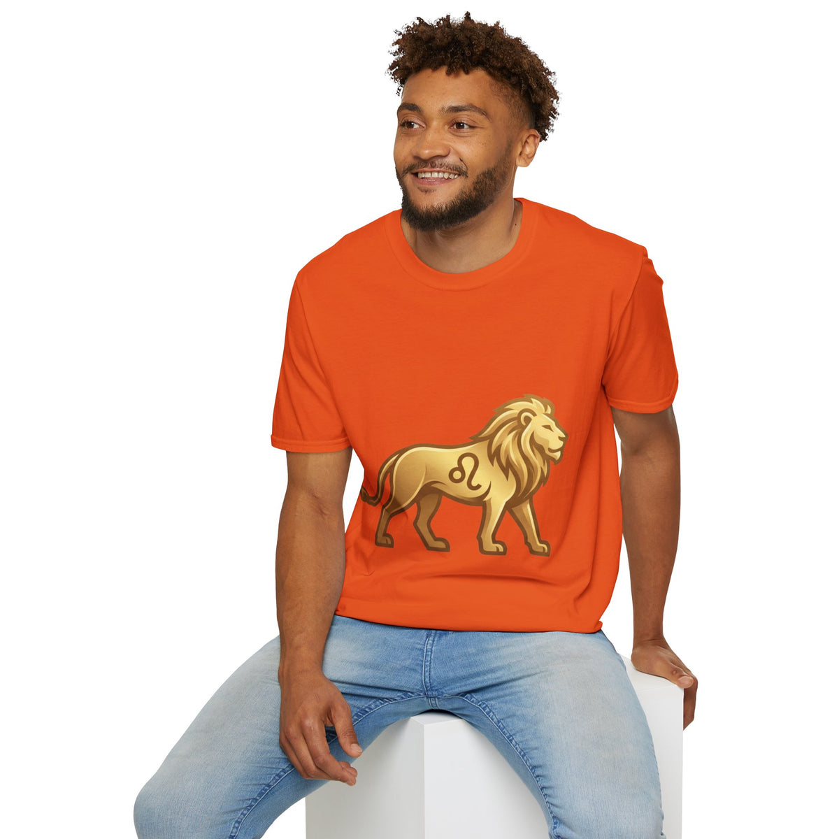 Leo Zodiac Lion T-Shirt — Gold Astrology Tee for Leo Birthdays & Zodiac Fans
