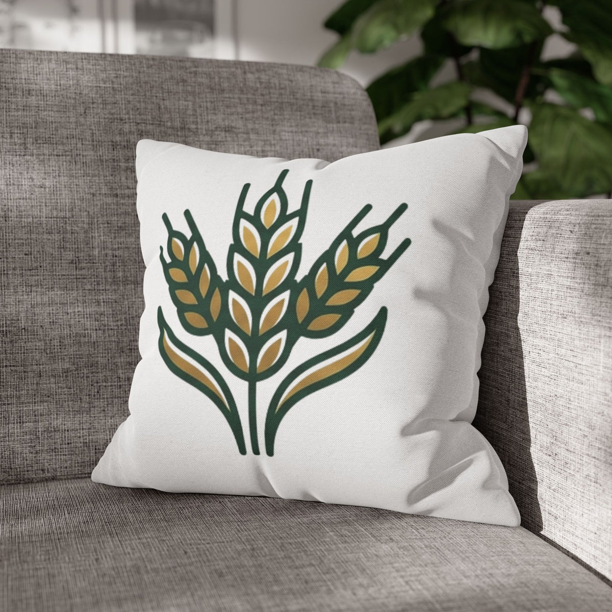 Virgo Wheat Meadow Decorative Pillowcase — Farmhouse Grain Throw Pillow Cover