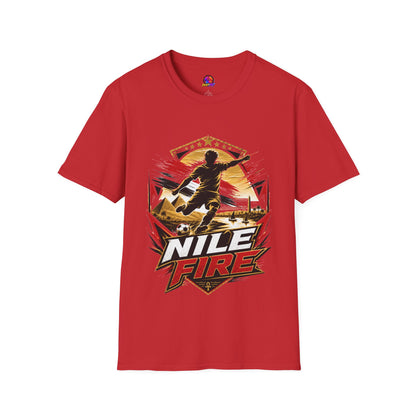 Egypt Soccer Player Nile Fire Graphic T-Shirt — Retro Athletic Team Tee
