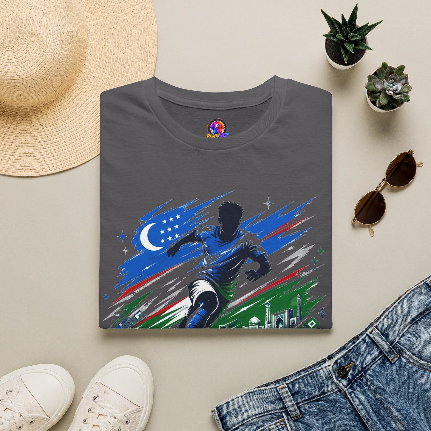 Silk Road Strike Soccer T-Shirt — Uzbekistan Football Graphic Tee