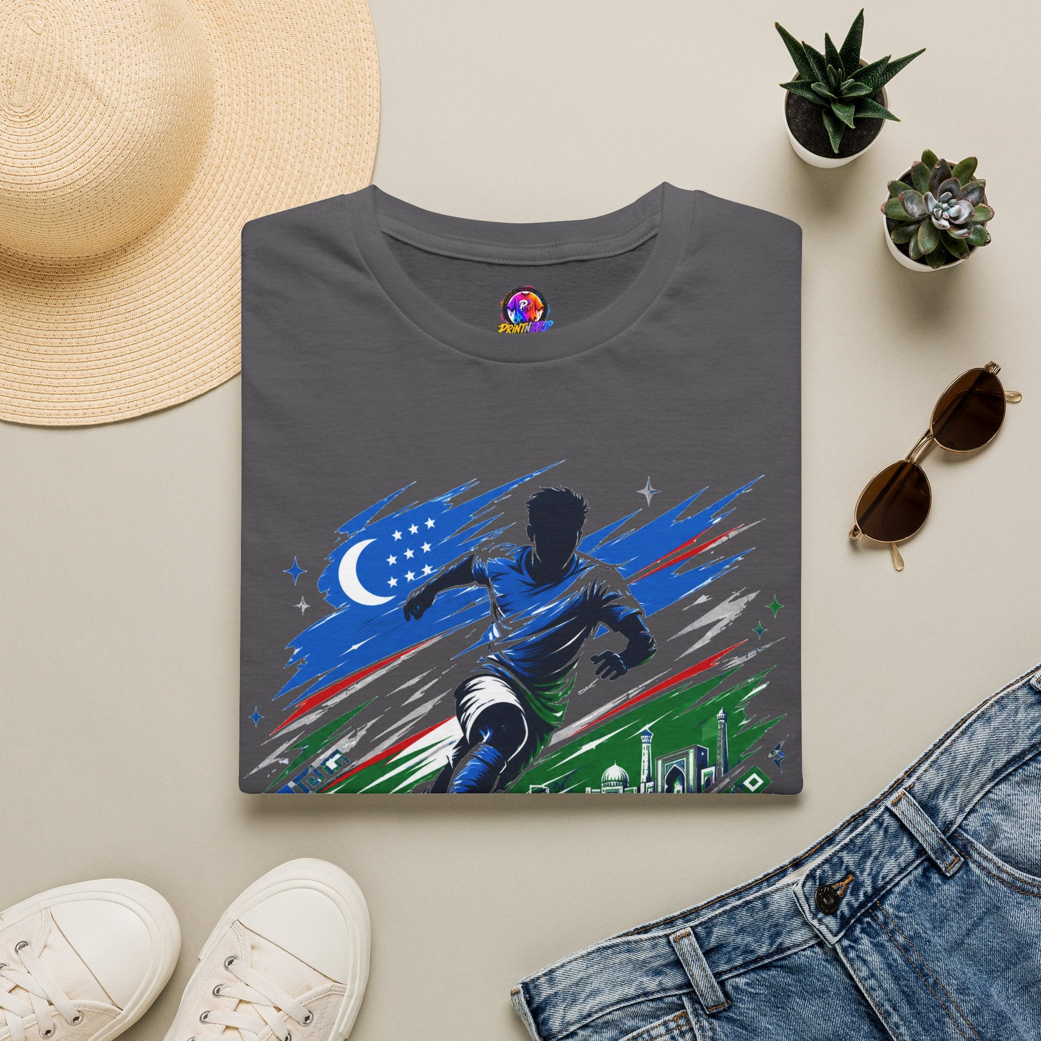 Silk Road Strike Soccer T-Shirt — Uzbekistan Football Graphic Tee
