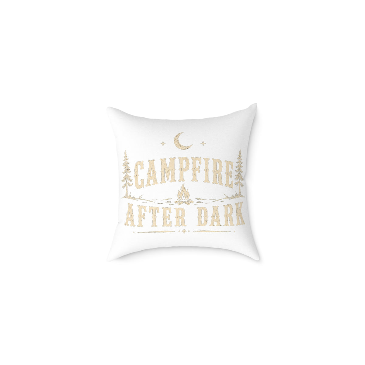 Campfire After Dark Square Pillow Milo Bailey Dog Dad Mom- Rustic Camping Decorative Throw Pillow