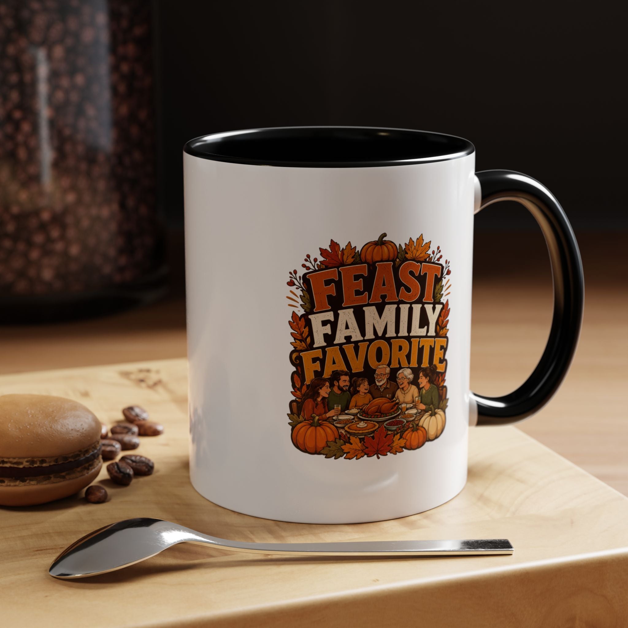 Thanksgiving Mug Feast Family Favorite Coffee Mug — Thanksgiving Pumpkin Autumn Design