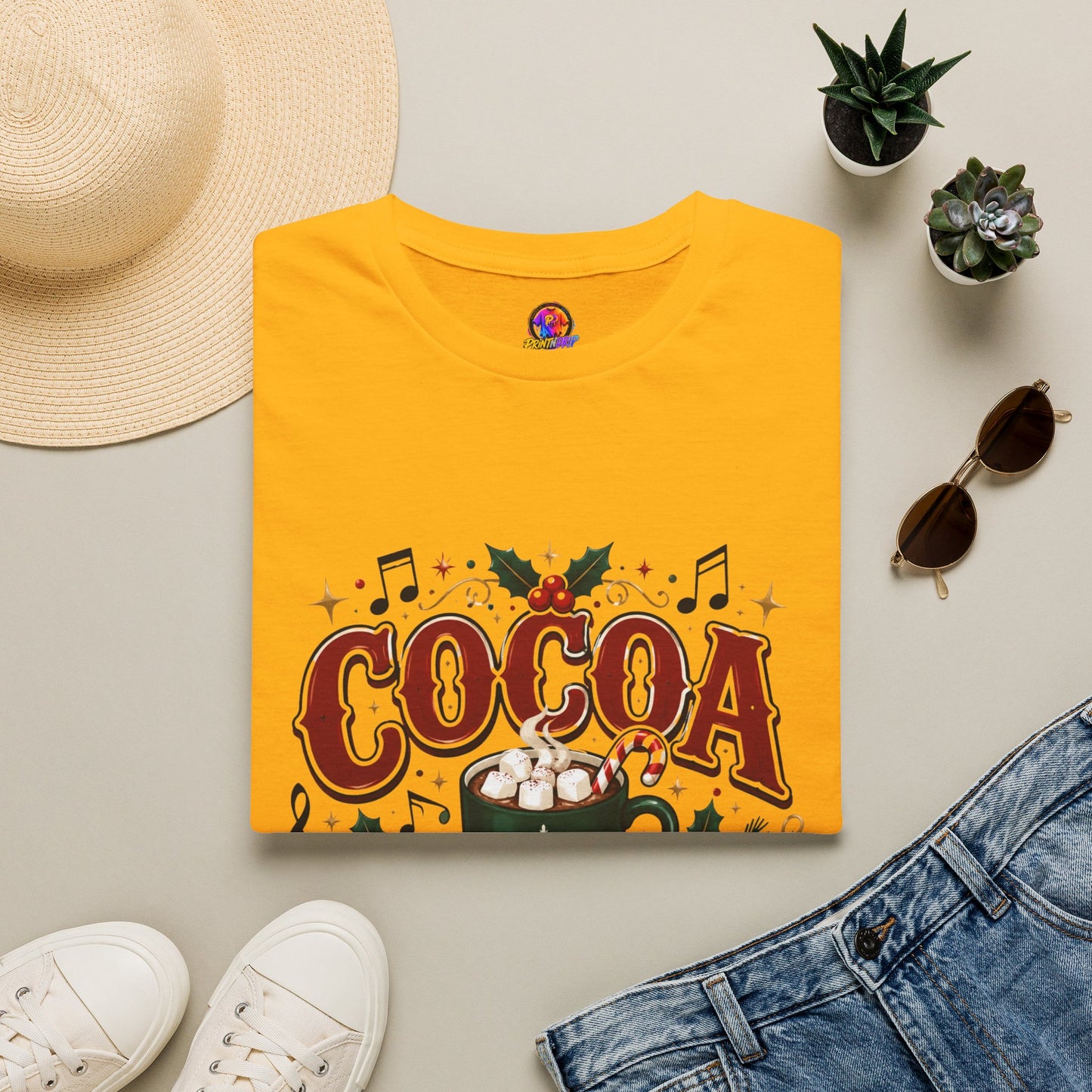 Cocoa and Carols T-Shirt — Cozy Holiday Cocoa Graphic Tee