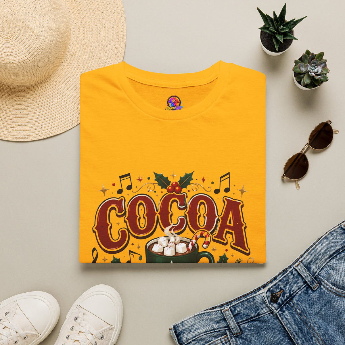 Cocoa and Carols T-Shirt — Cozy Holiday Cocoa Graphic Tee